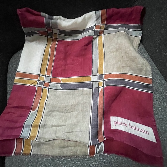 VTG PIERRE BALMAIN Scarf Cotton - French Design - Picture 1 of 4